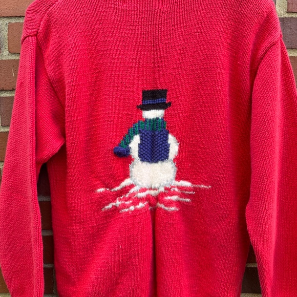 Marisa Christina Christmas Collection 2000 Snowman Sweater Cotton Angora M - Picture 6 of 7